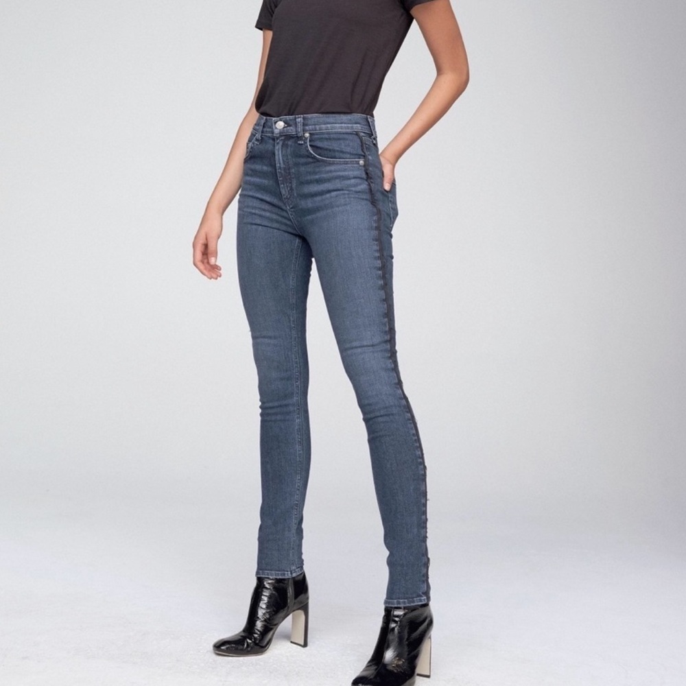 Rag & Bone skinny high rise frayed jeans